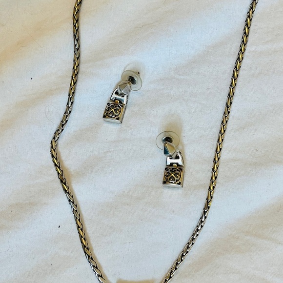 BRIGHTON Reversible Necklace and 2 Pr Earrings- STUNNING! - Picture 2 of 7